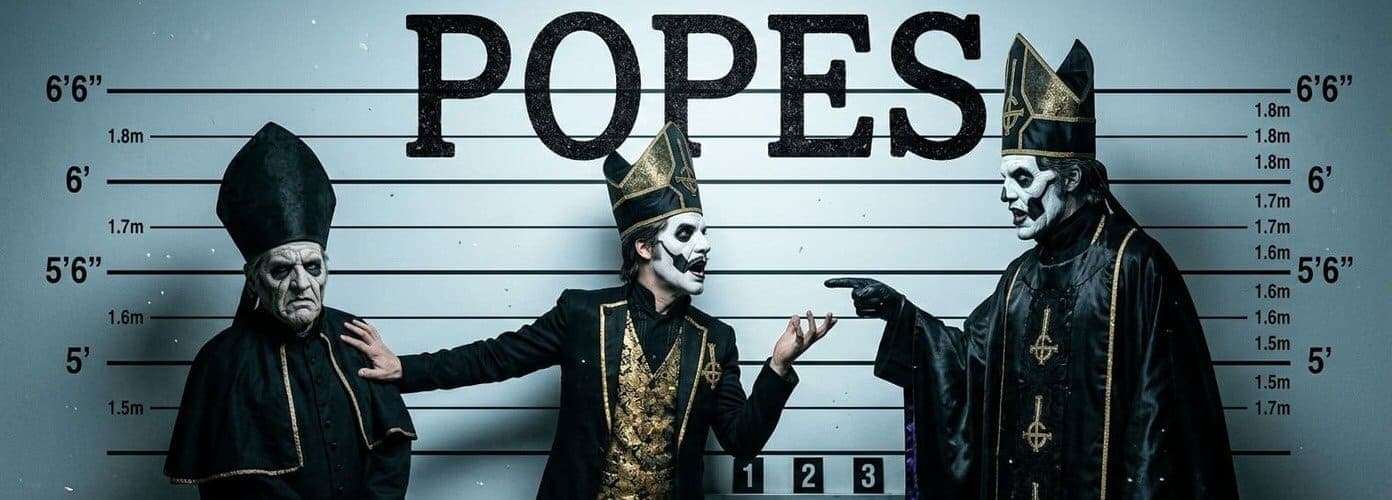 Línea de papados de Ghost: Papa Emeritus, Cardinal Copia y Papa V Perpetua